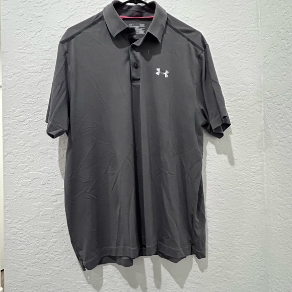 UNDER ARMOUR • Grey Men Short Sleeve Polo • L - Picture 2 of 5